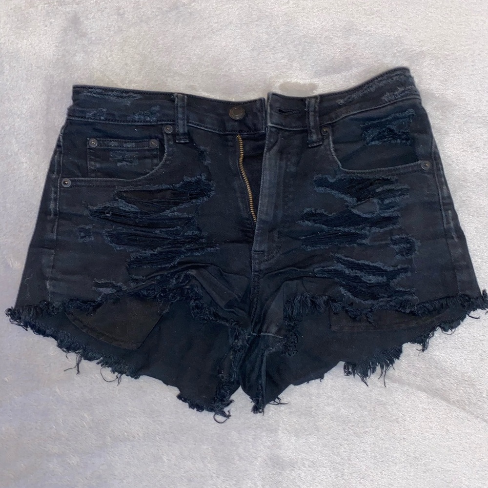 American Eagle black jean shorts